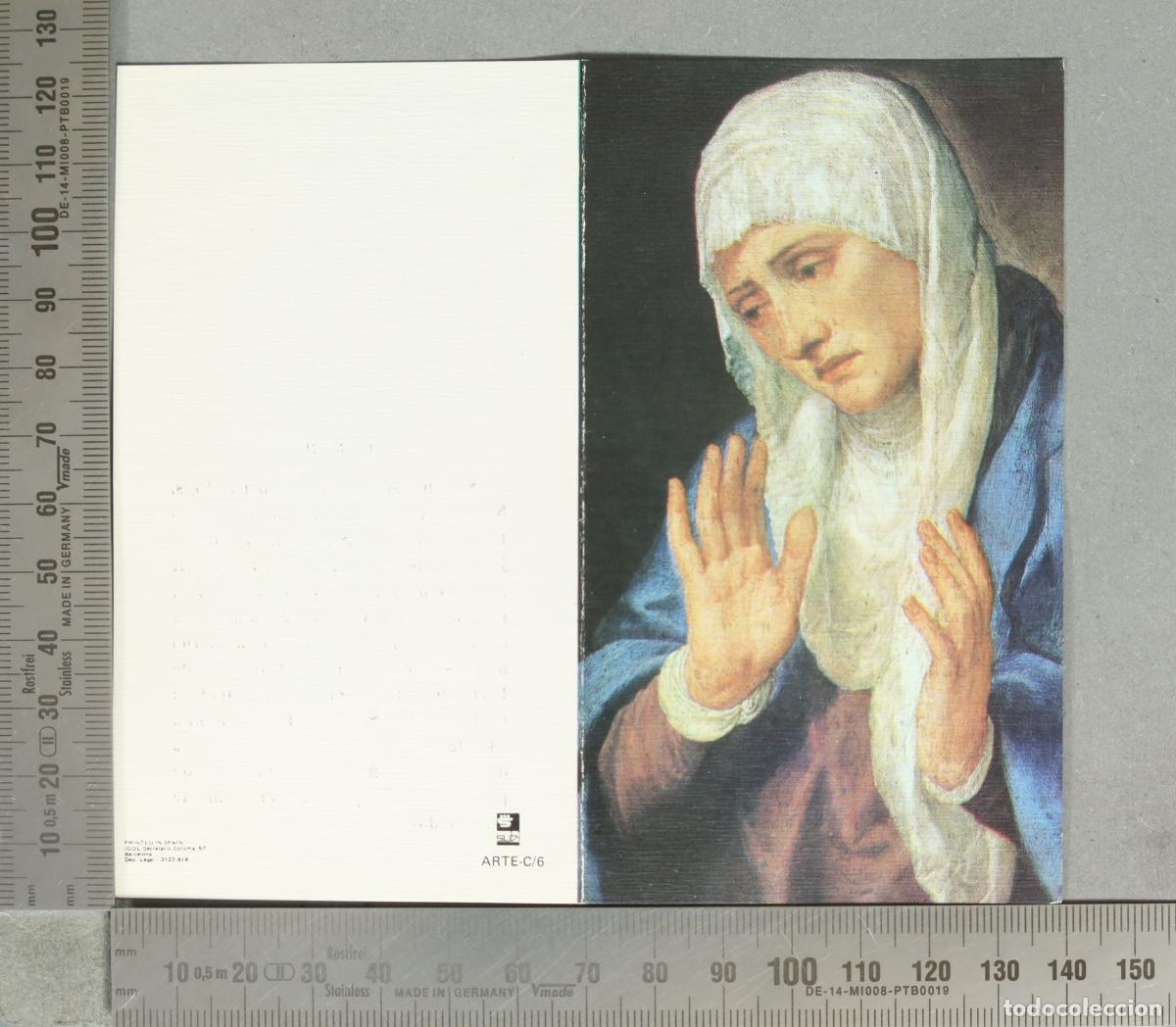 Postales: ESQUELA. La Dolorosa con las manos abiertas - Tiziano Vecellio MUJER MADRID 1979