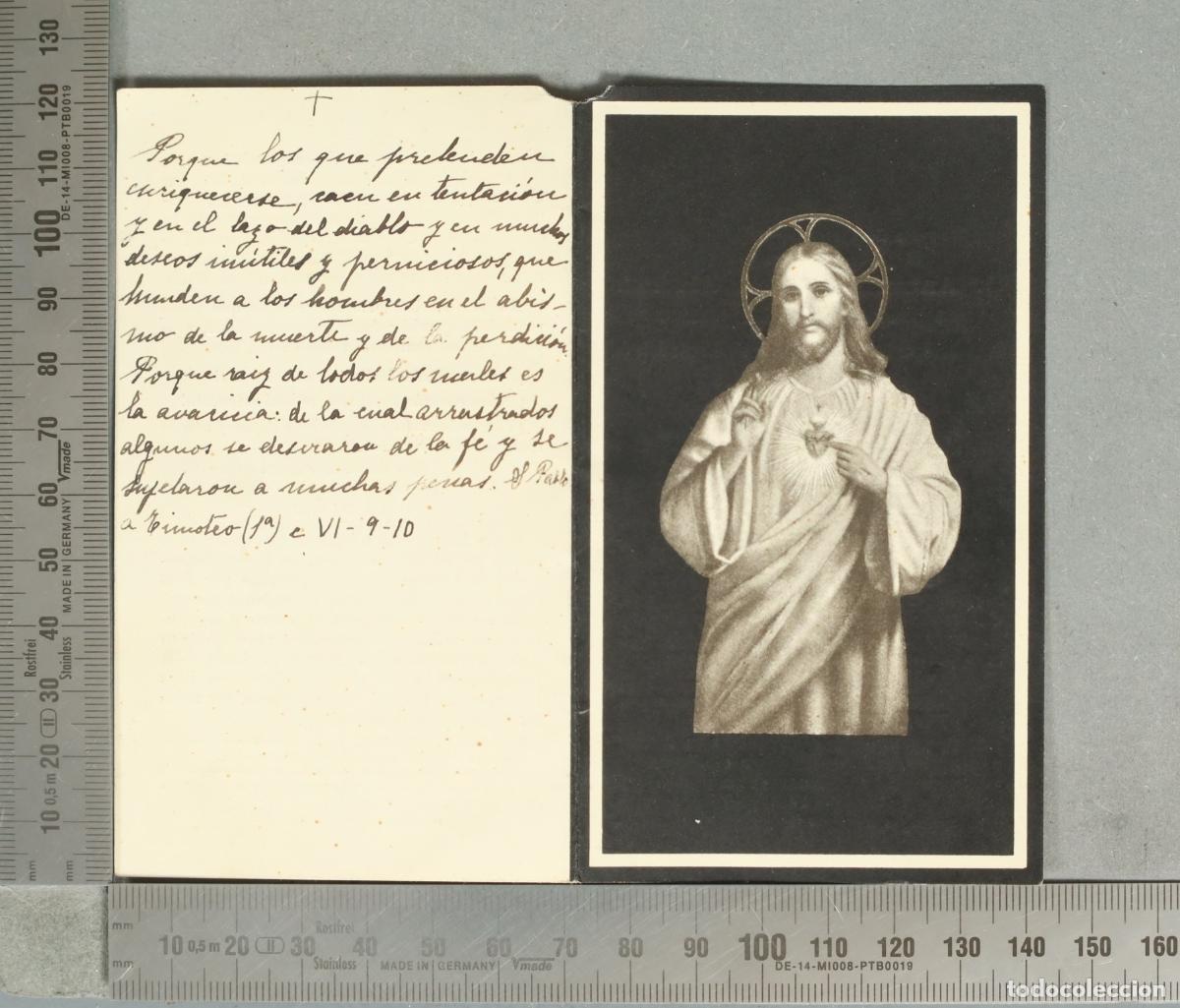 Postales: ESQUELA. MARIA DEL SAGRARIO Y CELADORA DEL SAGRADO CORAZON DE JESUS. MADRID 1928
