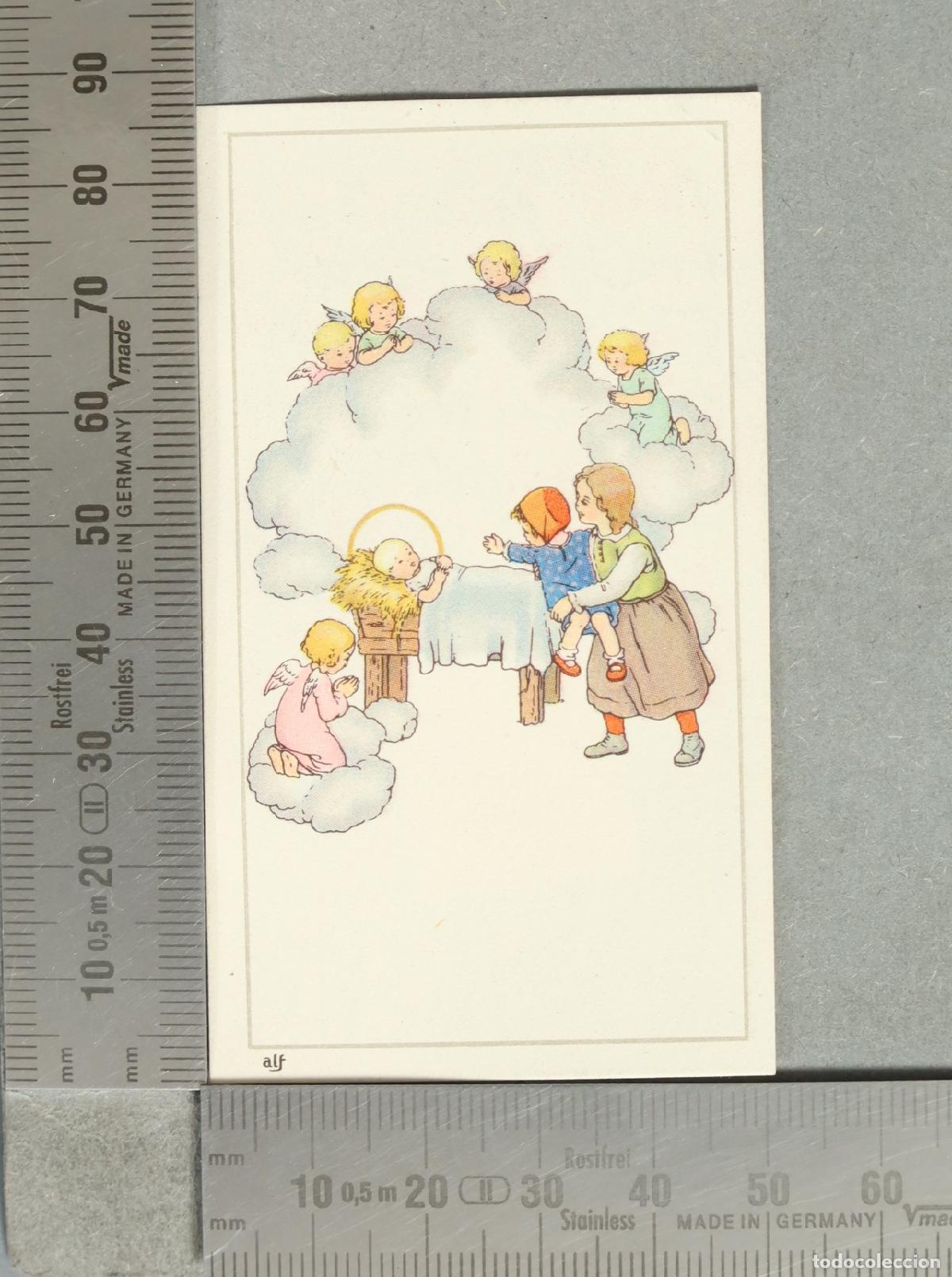 Postales: ESTAMPA. Navidad ni&ntilde;o jes&uacute;s con ni&ntilde;os y &aacute;ngeles - Alf