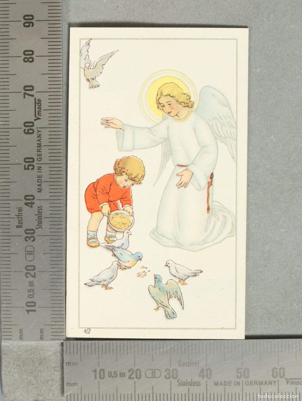 Postales: ESTAMPA. &Aacute;ngel de la Guarda - Ni&ntilde;o con palomas - Ida Bohatta