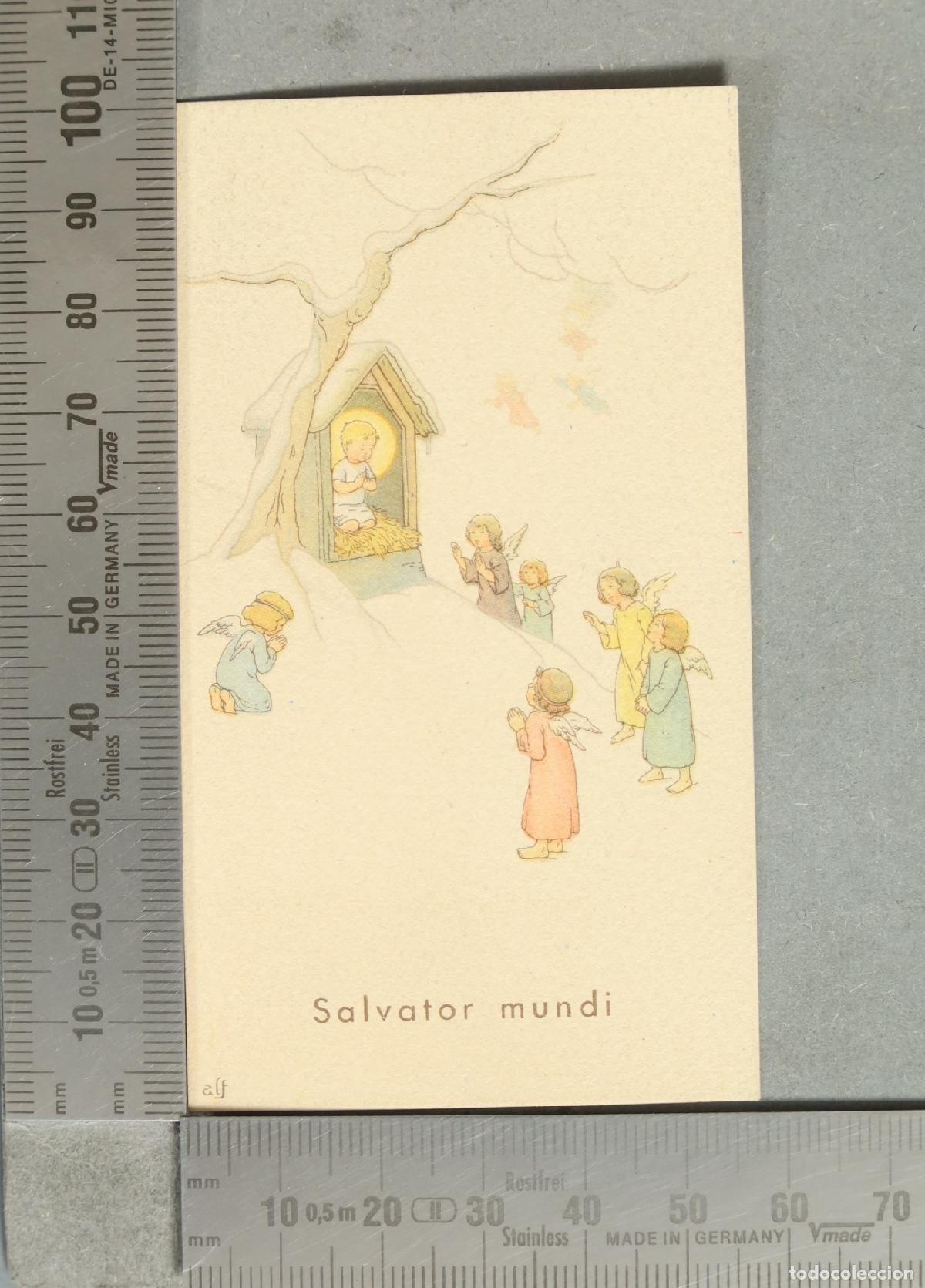Postales: ESTAMPA. &Aacute;ngeles venerando al Ni&ntilde;o Jes&uacute;s - Salvator mundi