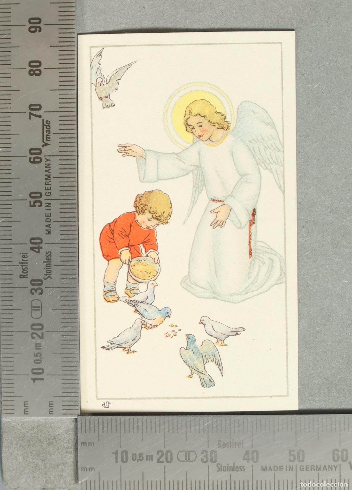 Postales: ESTAMPA. &Aacute;ngel de la Guarda con ni&ntilde;o y palomas - Alf