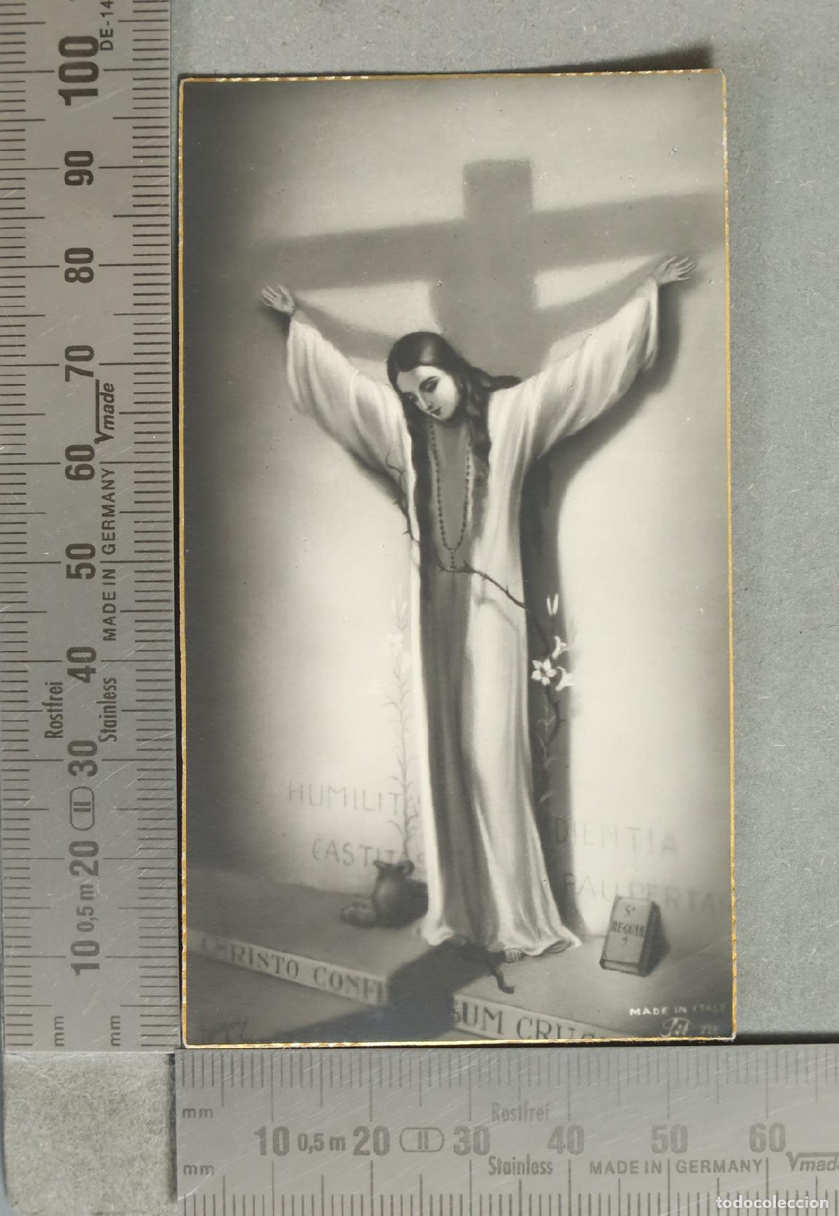 Postales: ESTAMPA. Jezus na križu in ženska - Santino Sacra - Made in Italy