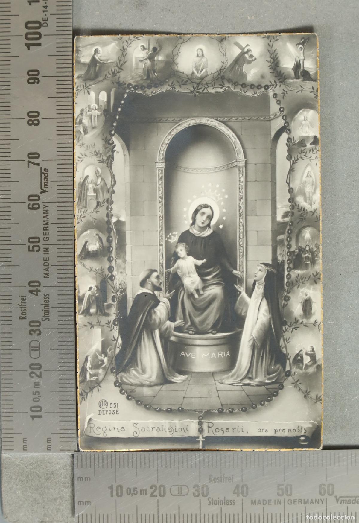 Postales: ESTAMPA. Virgen del Rosario de Pompeya con Santo Domingo y Santa Rosa de Lima