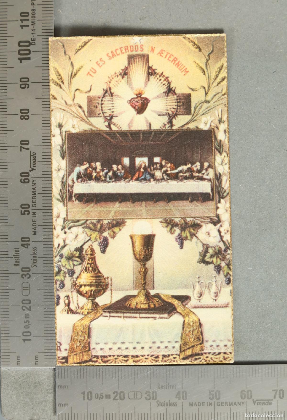 Postales: ESTAMPA. Eucarist&iacute;a - La &Uacute;ltima Cena - Sagrado Coraz&oacute;n de Jes&uacute;s - Tu es Sacerdos in Aeternum