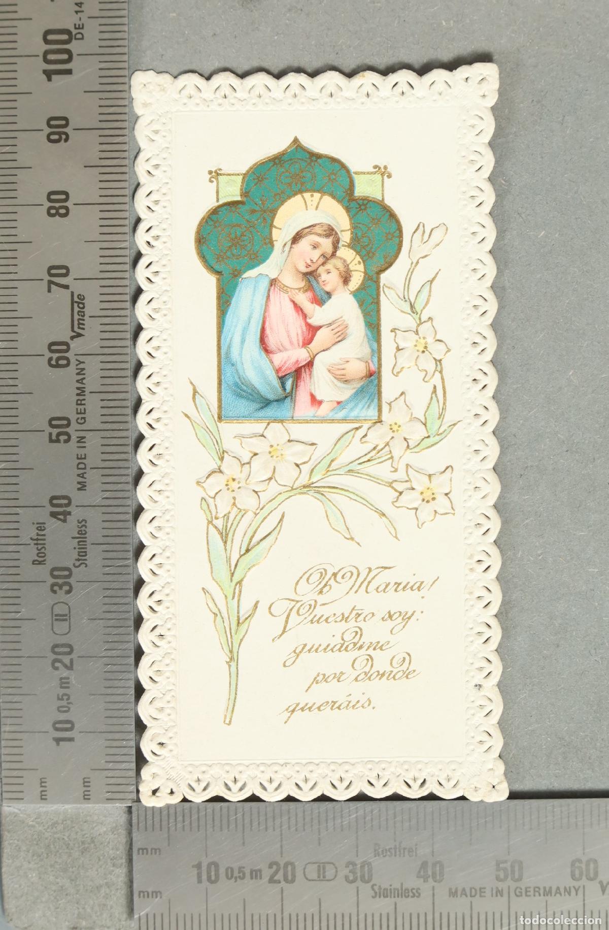 Postales: ESTAMPA. Virgen de la Leche - Oh Mar&iacute;a Vuestro soy guiadme por donde quer&aacute;is