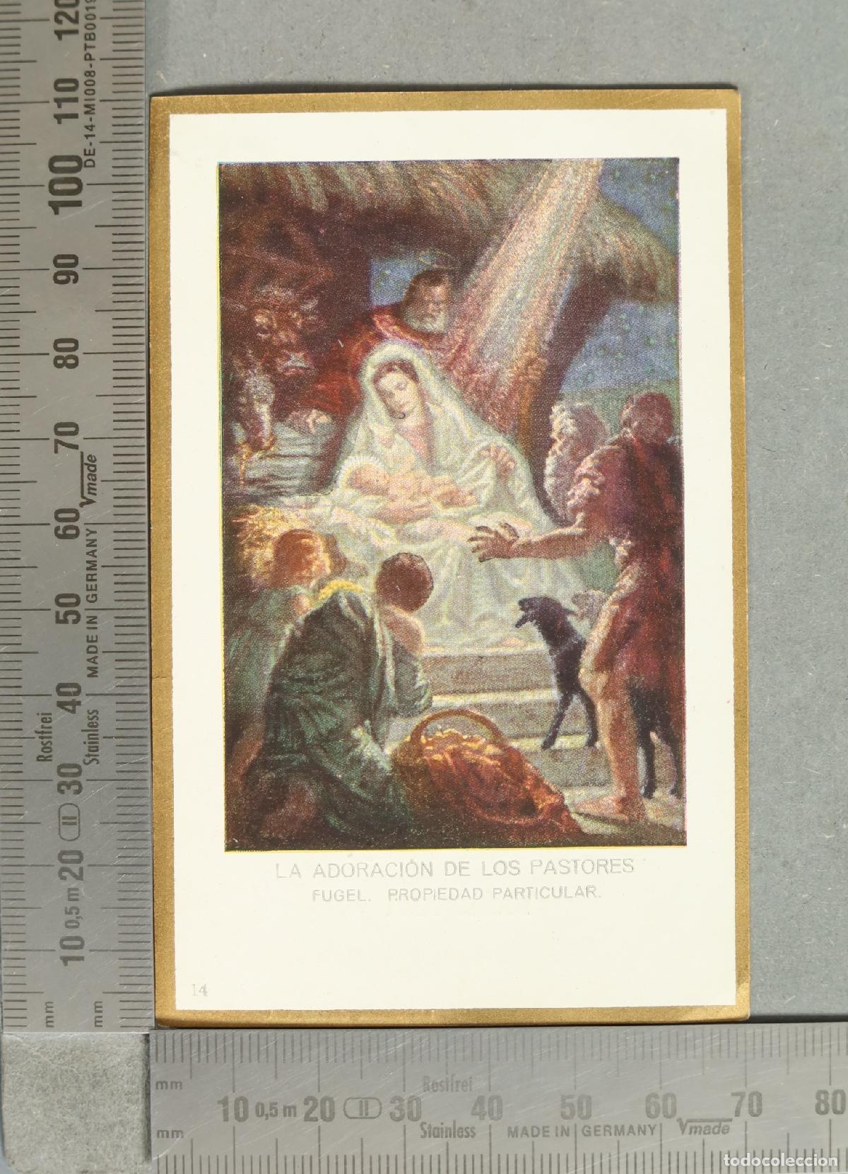 Postales: ESTAMPA. La Adoraci&oacute;n de los pastores - Albert Figel COMUNION MALAGA 1926