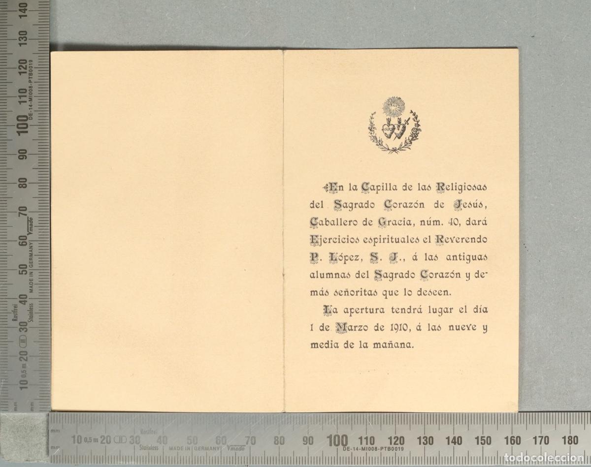 Postales: ESTAMPA. Capilla de las Religiosas del Sagrado Coraz&oacute;n de Jes&uacute;s - Caballero de Gracia - Ejercicios