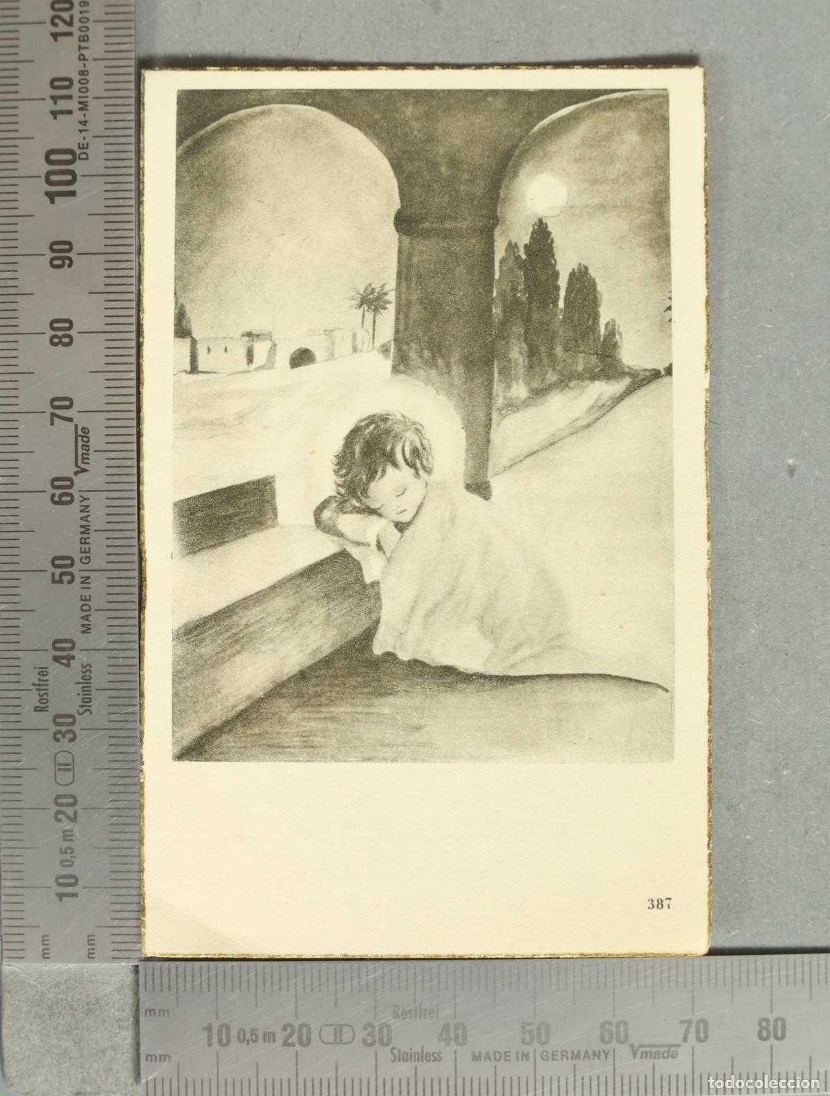 Postais: ESTAMPA. Ni&ntilde;o durmiendo con aureola - 387 COMUNION CHAMBERI 1953