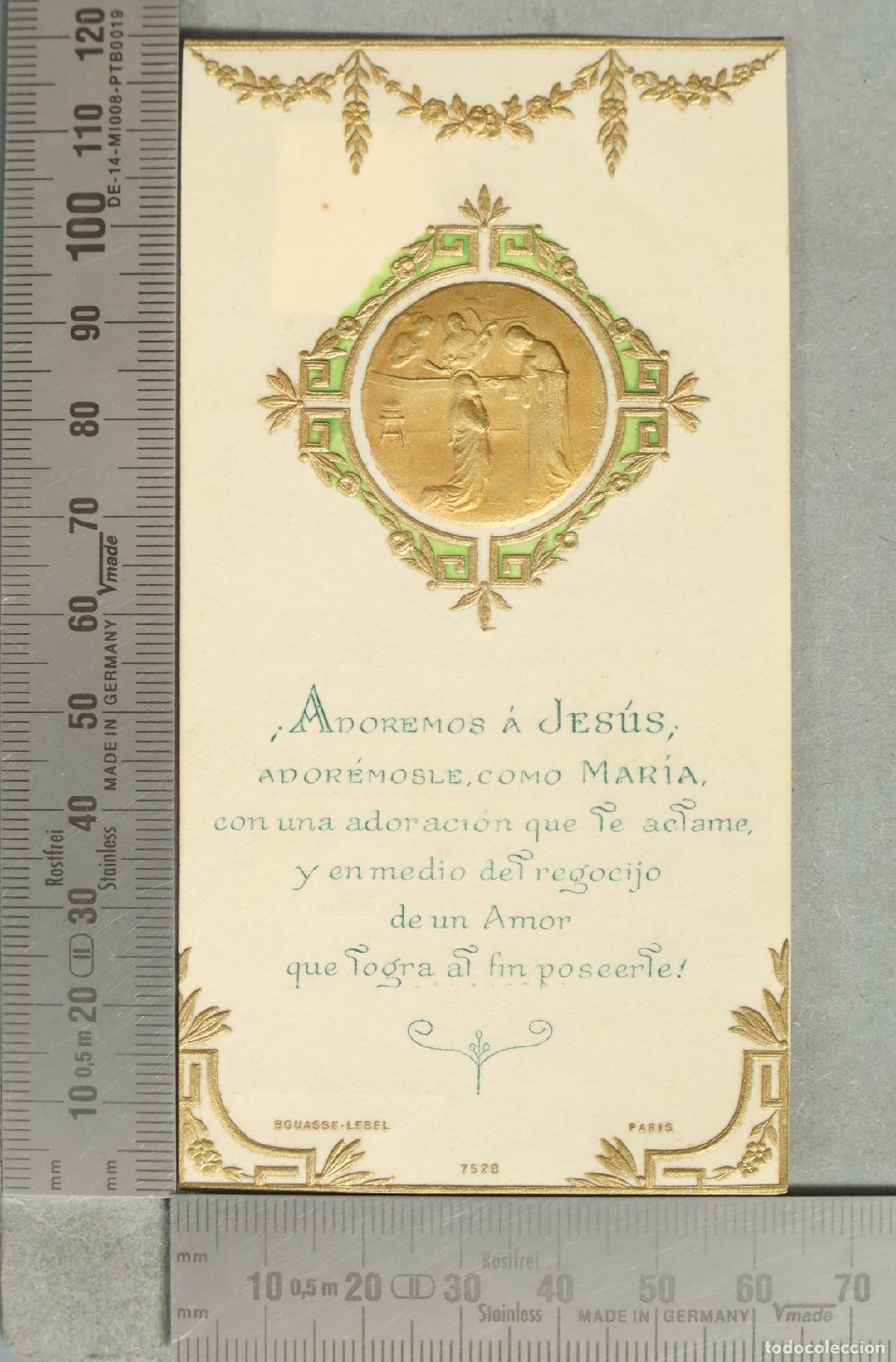 Postcards: ESTAMPA. Adoremos a Jes&uacute;s adoremosle como Mar&iacute;a - Bouasse-Lebel Paris. COMUNION ORATORIO DE SU CASAS