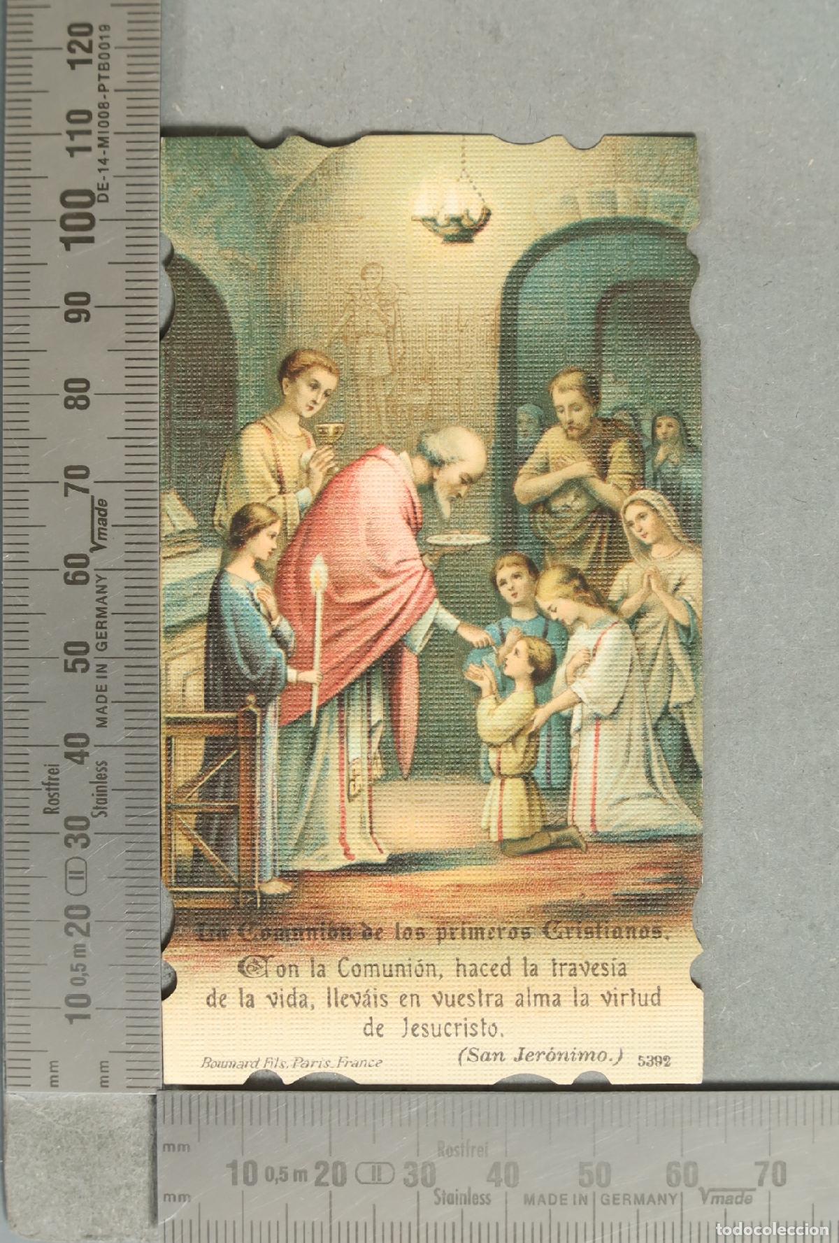 Postales: ESTAMPA. La Comuni&oacute;n de los primeros Cristianos - Boumard Fils - Cromolitograf&iacute;a