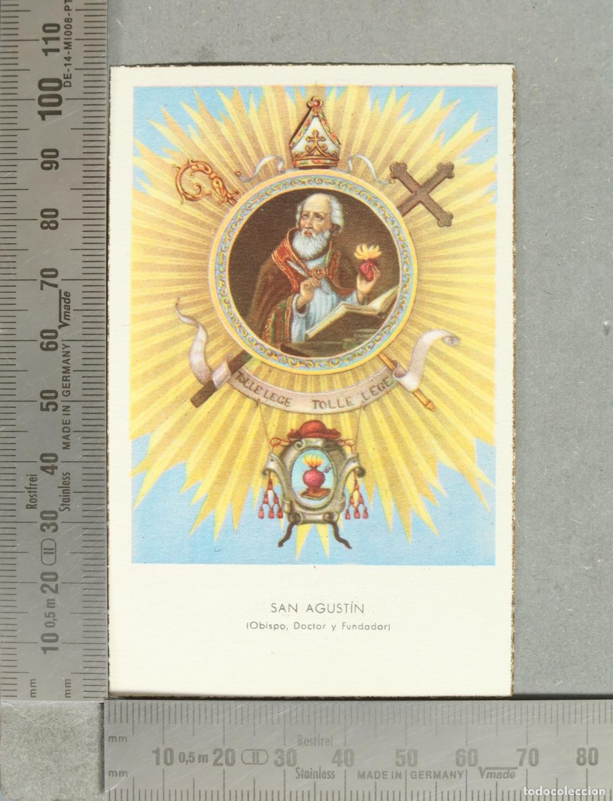 Postais: ESTAMPA. San Agust&iacute;n - Obispo, Doctor y Fundador, RECUERDOS ESPIRITUALES 1964 MADRID IGLESIA SAN