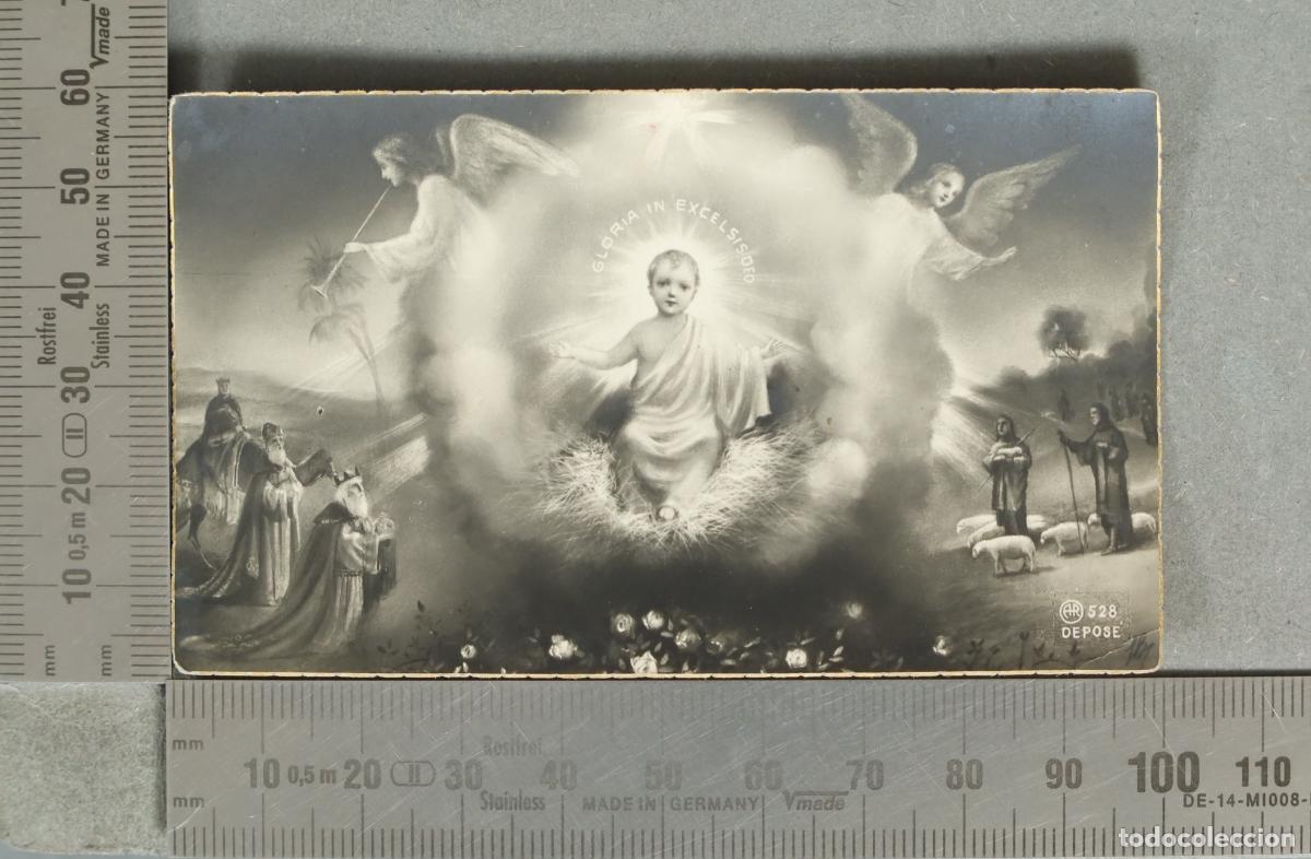 Postales: ESTAMPA. Gloria in Excelsis Deo - Ni&ntilde;o Jes&uacute;s con &Aacute;ngeles y Pastores - 528 Depose