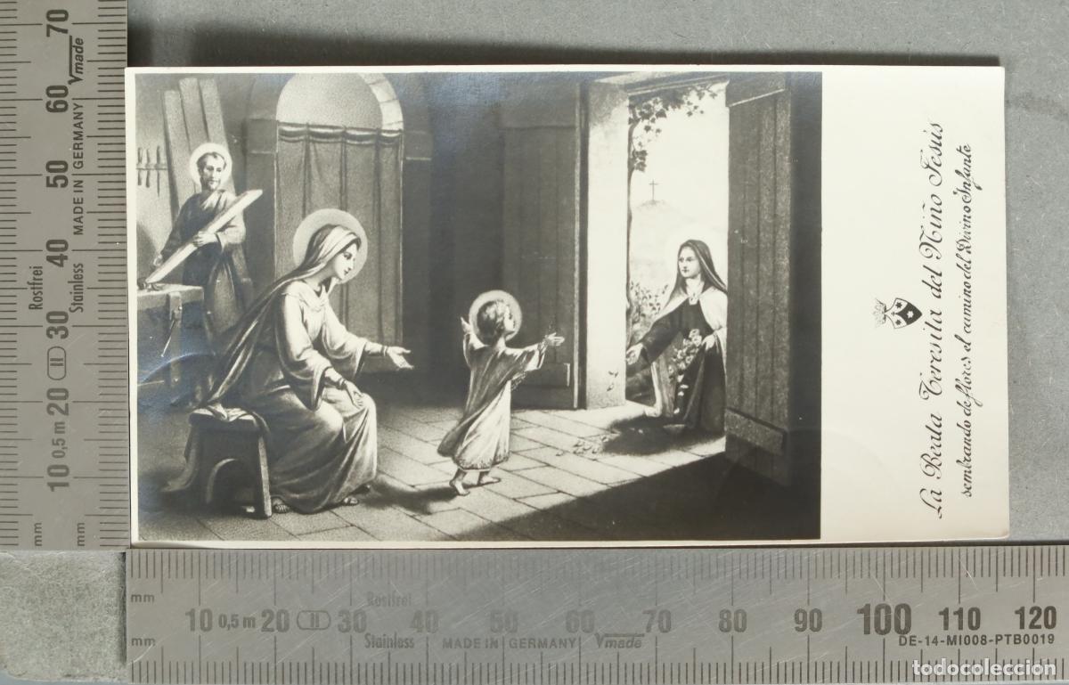 Postales: ESTAMPA. La Beata Teresita del Ni&ntilde;o Jes&uacute;s sembrando de flores el camino del Divino Infante