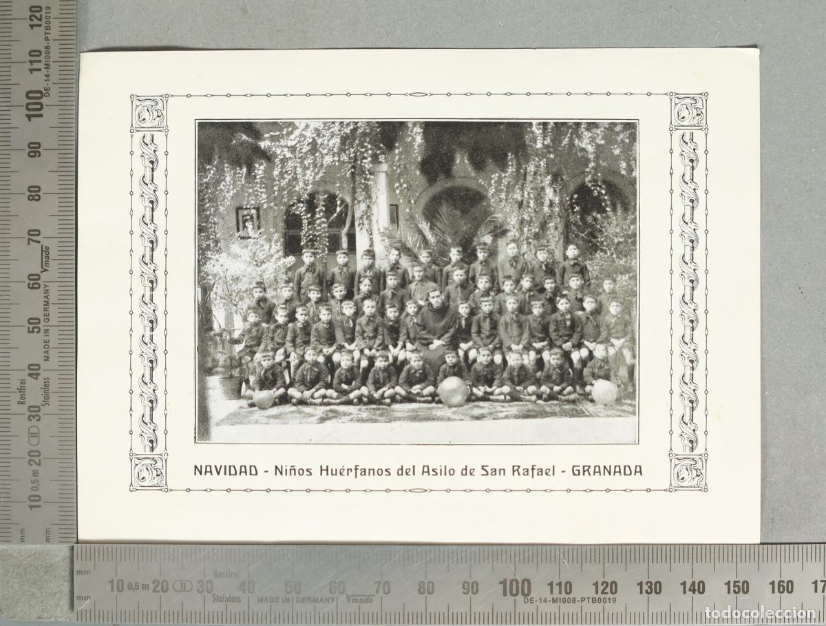 Postales: ESTAMPA. Ni&ntilde;os Hu&eacute;rfanos del Asilo de San Rafael - Granada. FELIZ A&Ntilde;O. FELICITACION