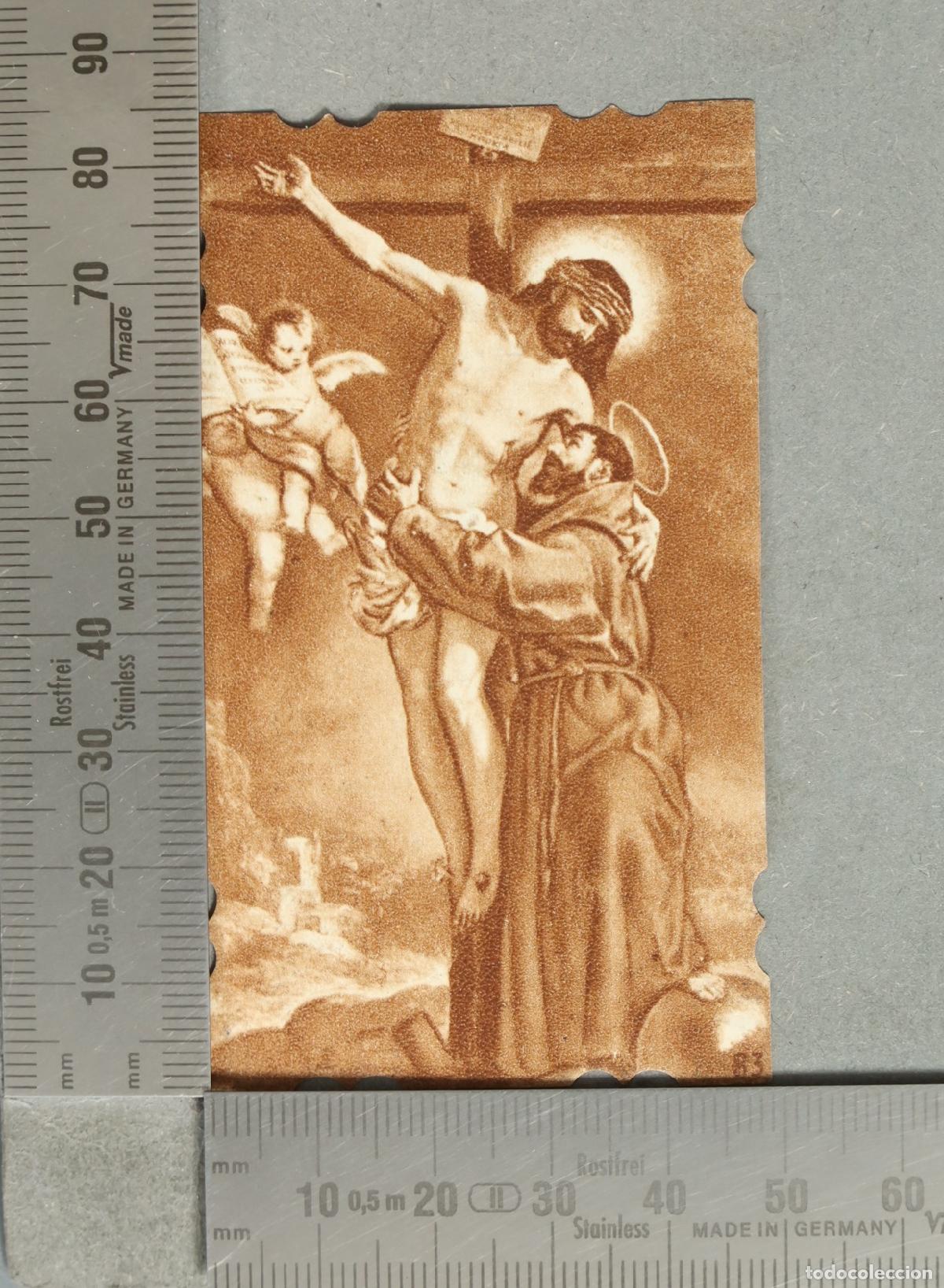 Postales: ESTAMPA. San Francisco de As&iacute;s con Jes&uacute;s en la cruz X ANIVERSARIO VILLACARRILLO BENDICION BANDERA
