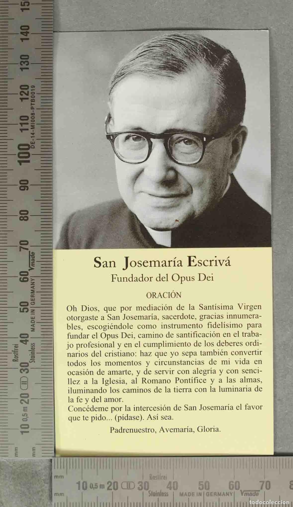 Postales: ESTAMPA. San Josemar&iacute;a Escriv&aacute; Fundador del Opus Dei
