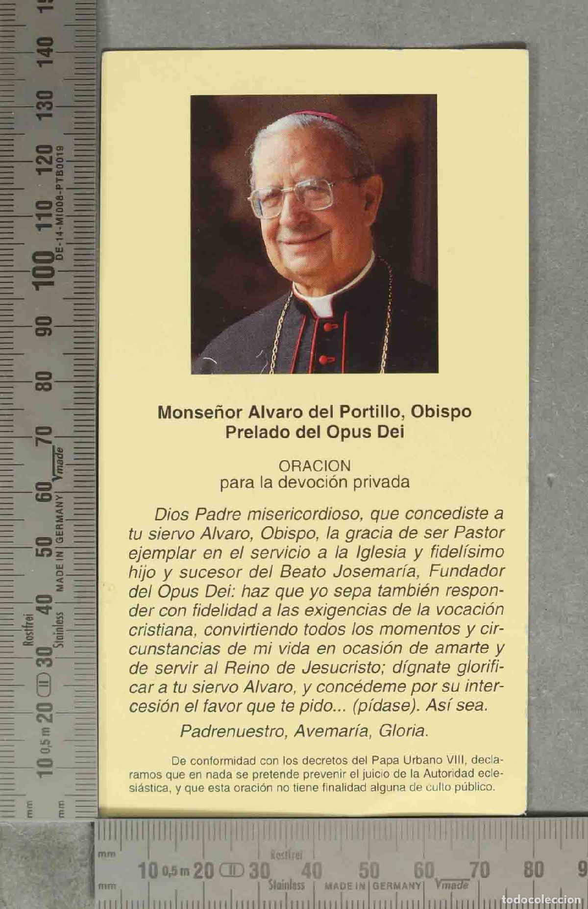 Cartes Postales: ESTAMPA. Monse&ntilde;or Alvaro del Portillo, Obispo Prelado del Opus Dei