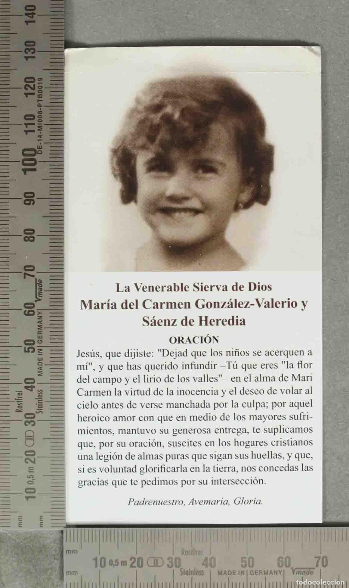 Postcards: ESTAMPA. La Venerable Sierva de Dios Mar&iacute;a del Carmen Gonz&aacute;lez-Valerio y S&aacute;enz de Heredia