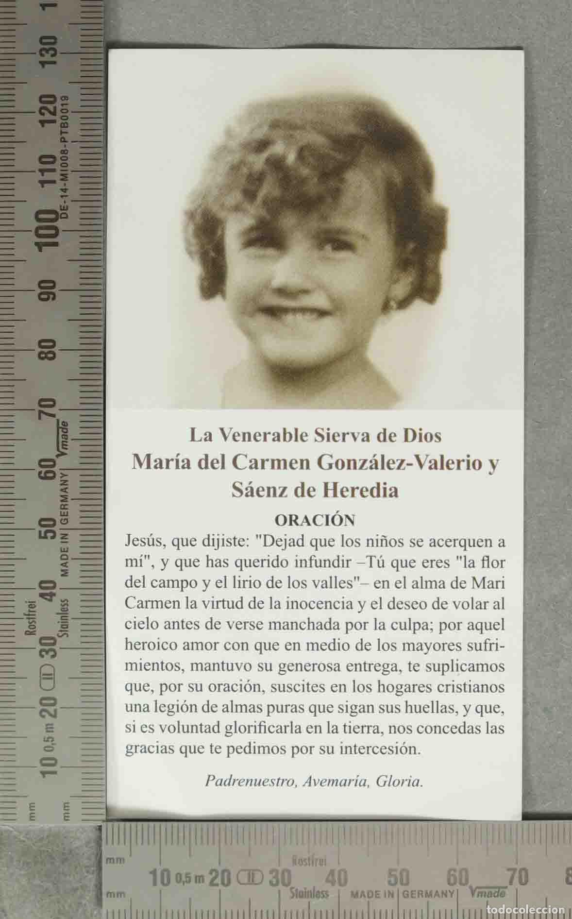 Postales: ESTAMPA. La Venerable Sierva de Dios Mar&iacute;a del Carmen Gonz&aacute;lez-Valerio y S&aacute;enz de Heredia