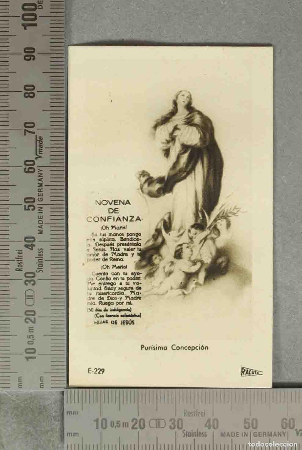 Postales: ESTAMPA. NOVENA DE CONFIANZA PURISIMA