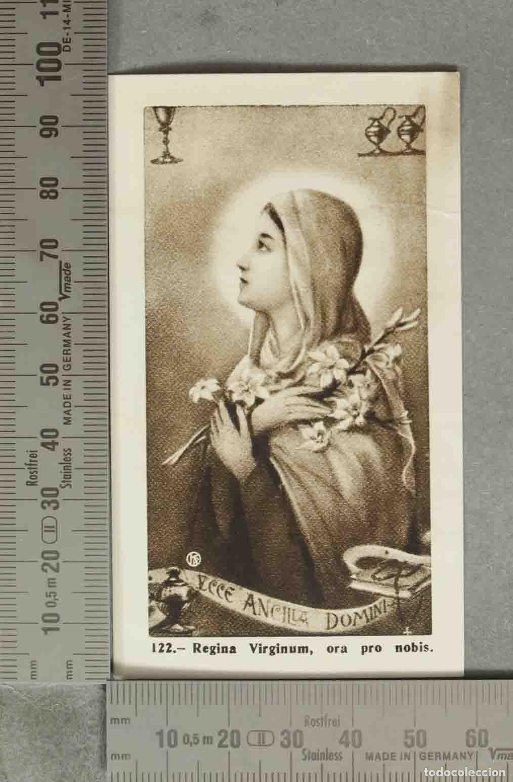 Postales: ESTAMPA. REGINA VIRGUM ORA PRO NOBIS