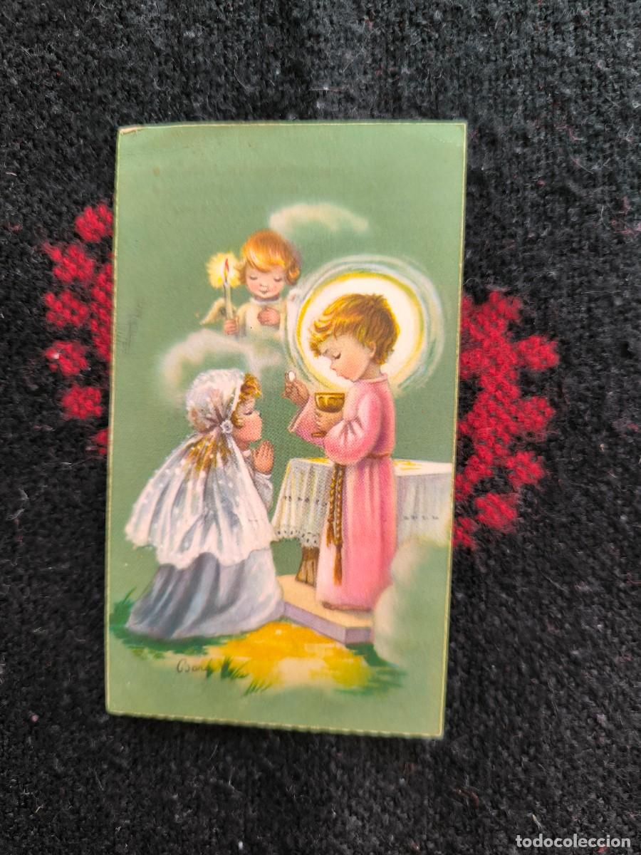 Postkarten: Estampa Antigua Primera Comuni&oacute;n 1961 &ndash; Recordatorio Religioso Vintage Ilustrado, Galicia, Colecci&oacute;n