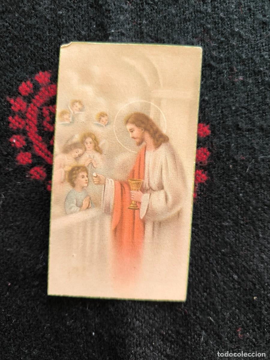 Postcards: Estampa Religiosa Antigua Ordenaci&oacute;n Sacerdotal &ndash; Recordatorio Vintage Presb&iacute;tero, Jes&uacute;s Eucarist&iacute;a