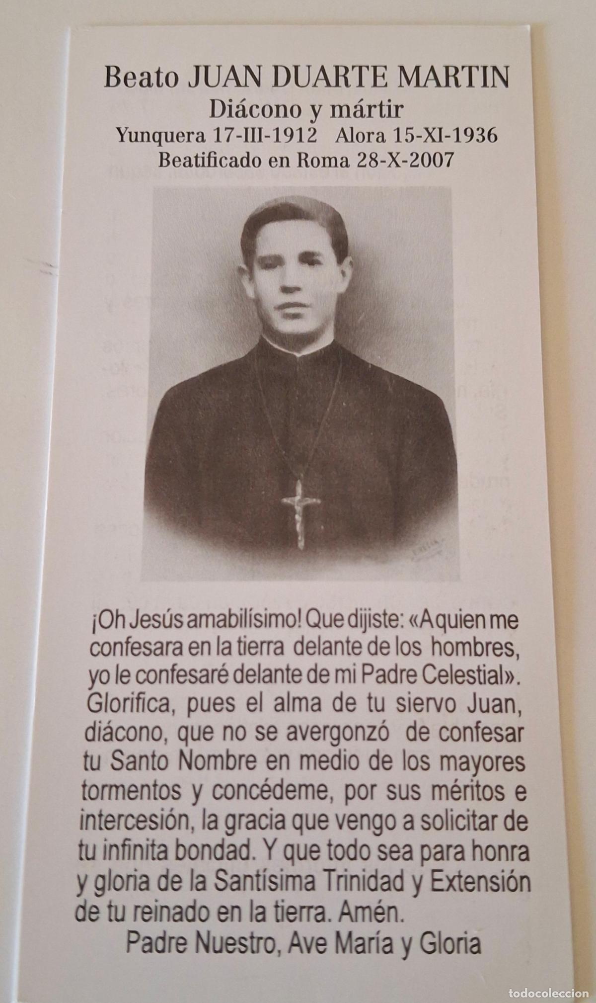 Postales: Beato Juan Duarte.Alora.Martir en guerra civil