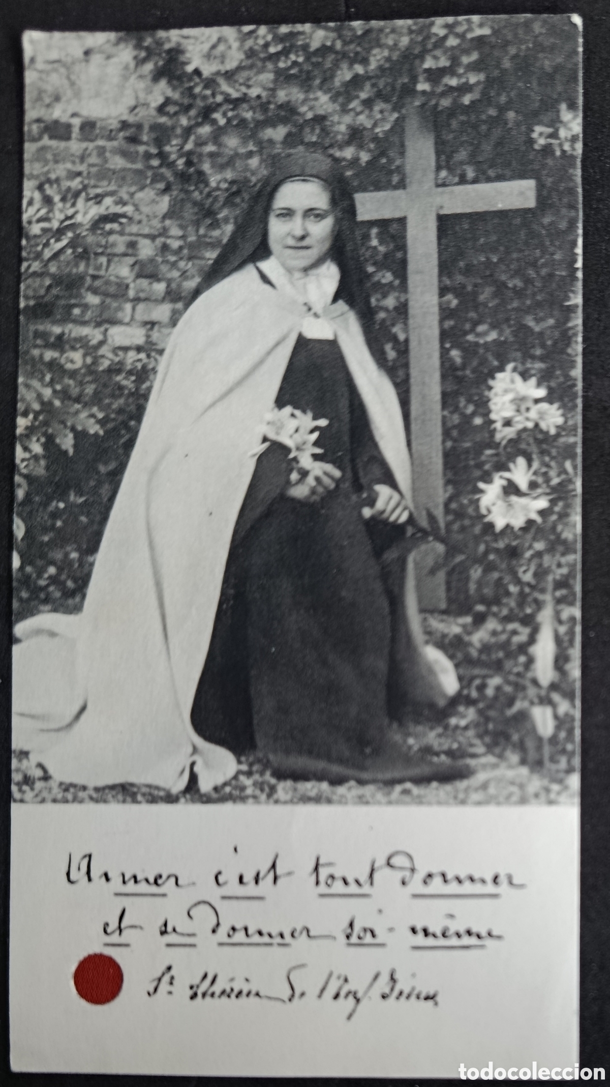 Postkarten: ESTAMPA RELIGIOSA DE TERESA NI&Ntilde;A DE JESUS LISIEUX ( CON RELIQUIA ) ORACION RELICARIO