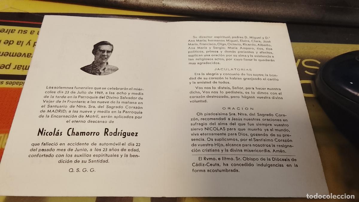 Postales: esquela recordatorio de difuntos 1969 parroquia divino salvador vejer cadiz santuario de madrid