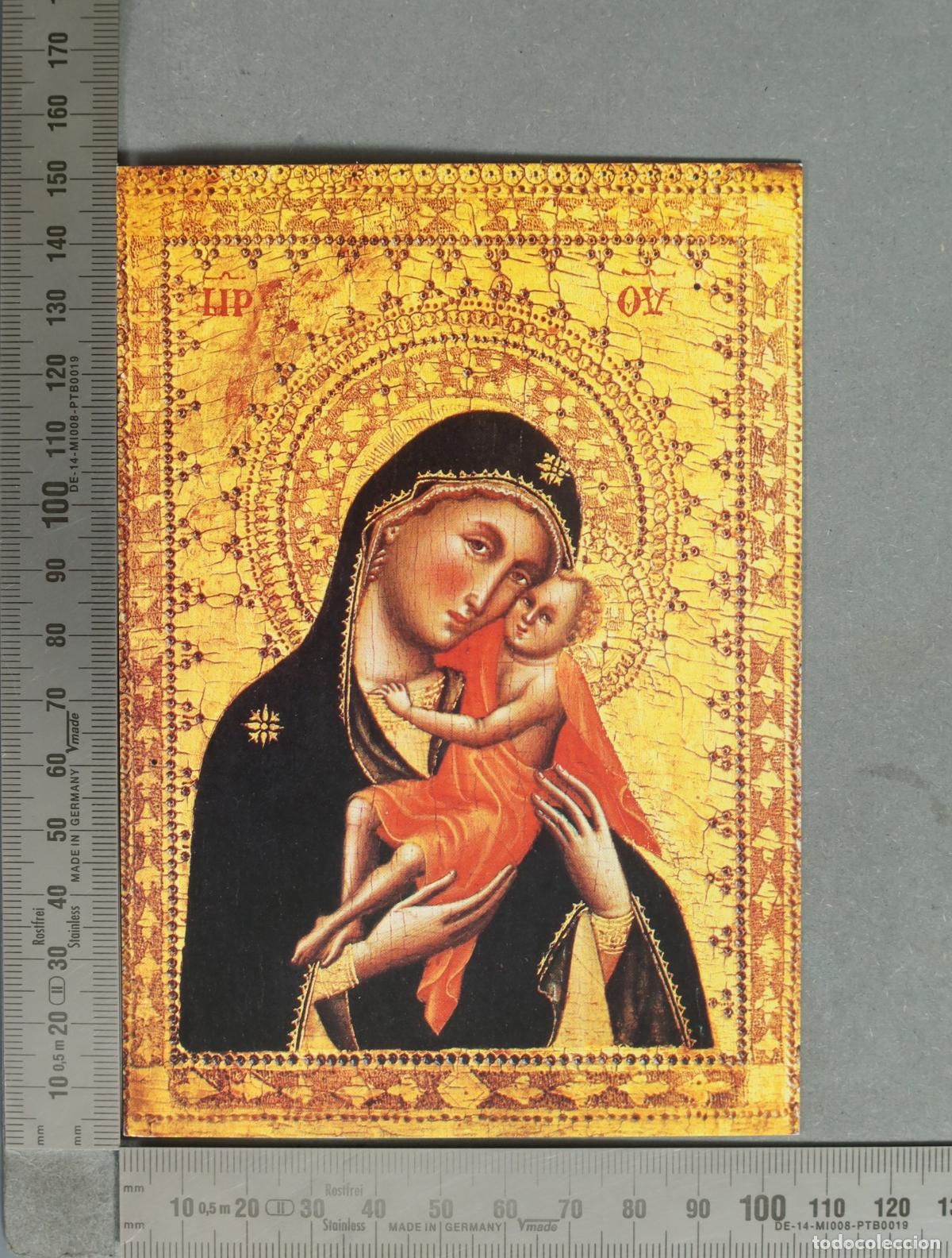 Postkarten: POSTAL. Paris, Mus&eacute;e du Louvre - Triptyque : Vierge &agrave; l'enfant - Simone Dei Crocifissi