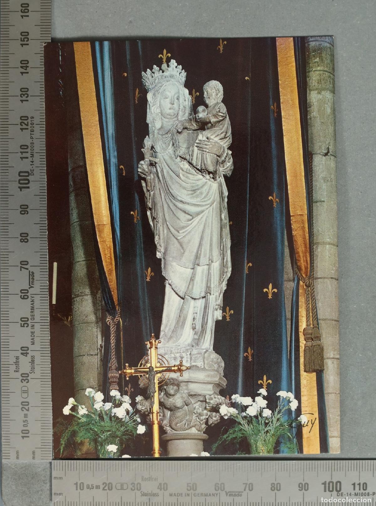 Postkarten: POSTAL. Paris - La cathedrale Notre-Dame - La statue de Notre-Dame de Paris