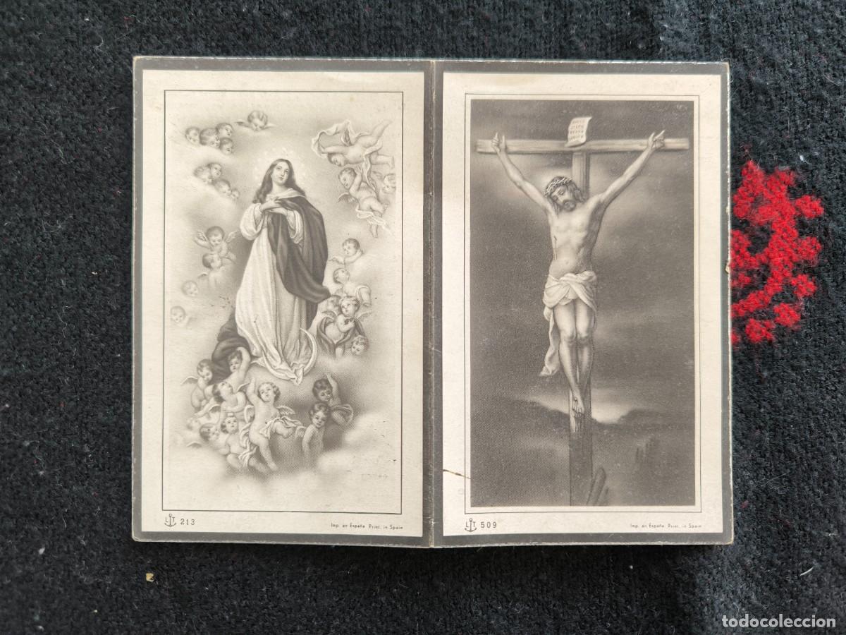 Cartes Postales: Antiguo Recordatorio De Defunci&oacute;n &ndash; Estampa Religiosa D&iacute;ptico Devocional Coleccionismo