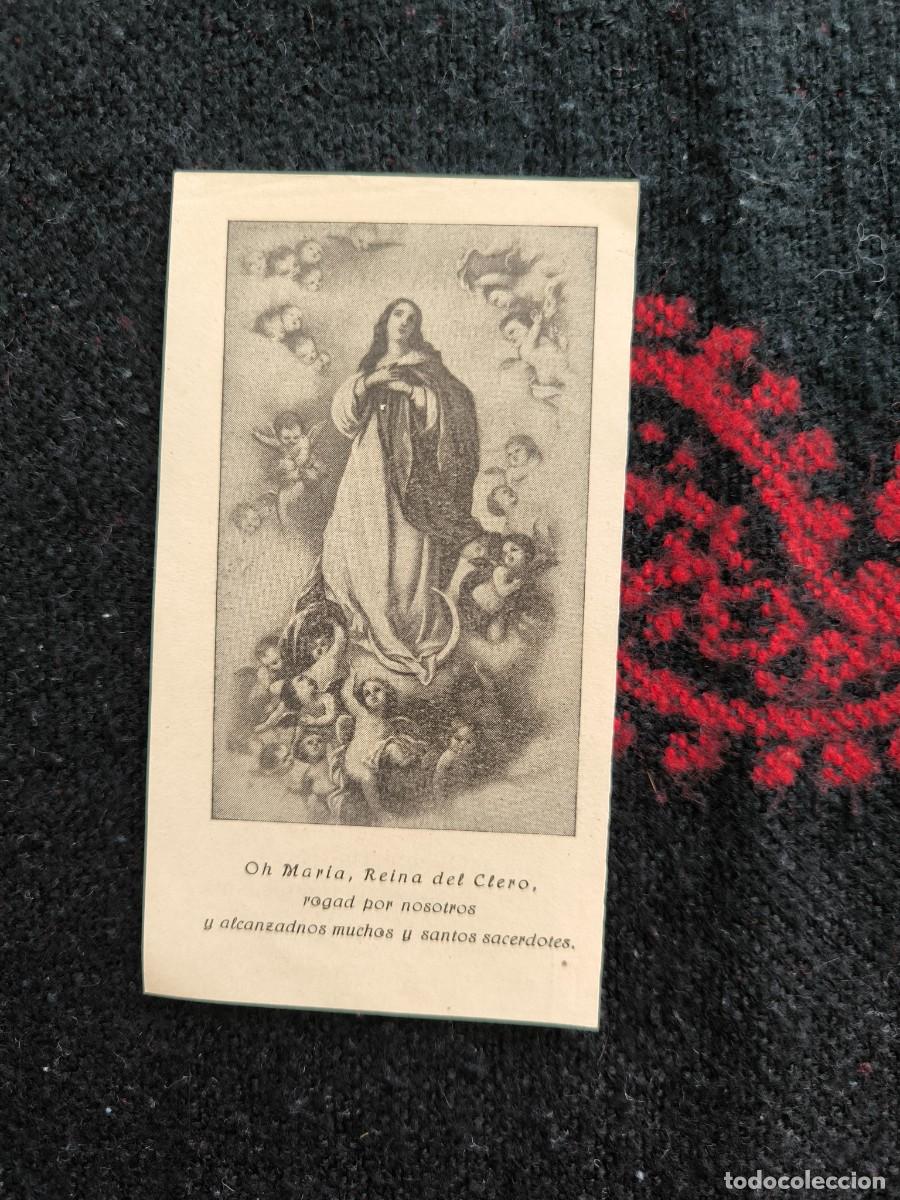 Cartes Postales: Estampa Religiosa Antigua Oh Mar&iacute;a Reina Del Clero &ndash; Grabado Devocional Coleccionismo