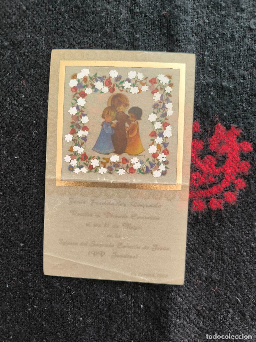 Postkarten: Antiguo Recordatorio Primera Comuni&oacute;n 1949 &ndash; Estampa Con Orla Floral Coleccionismo