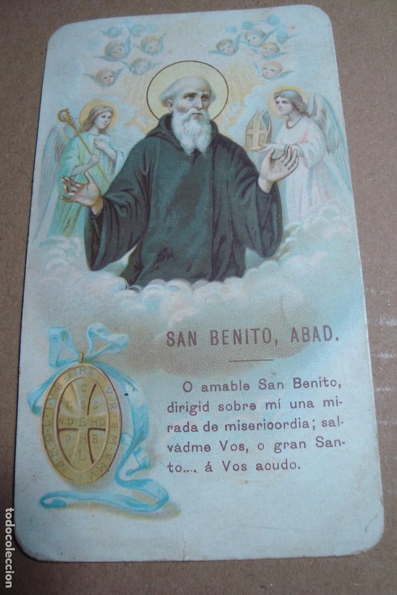 Postales: ANTIGUA ESTAMPA RELIGIOSA SAN BENITO ABAD
