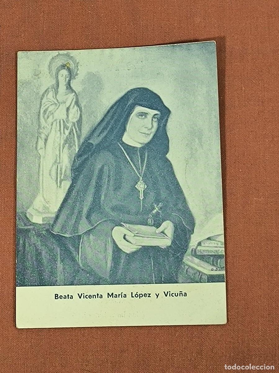 Postais: Estampa Religiosa Beata Vicenta Mar&iacute;a L&oacute;pez y Vicu&ntilde;a &ndash; Con Novena Antigua