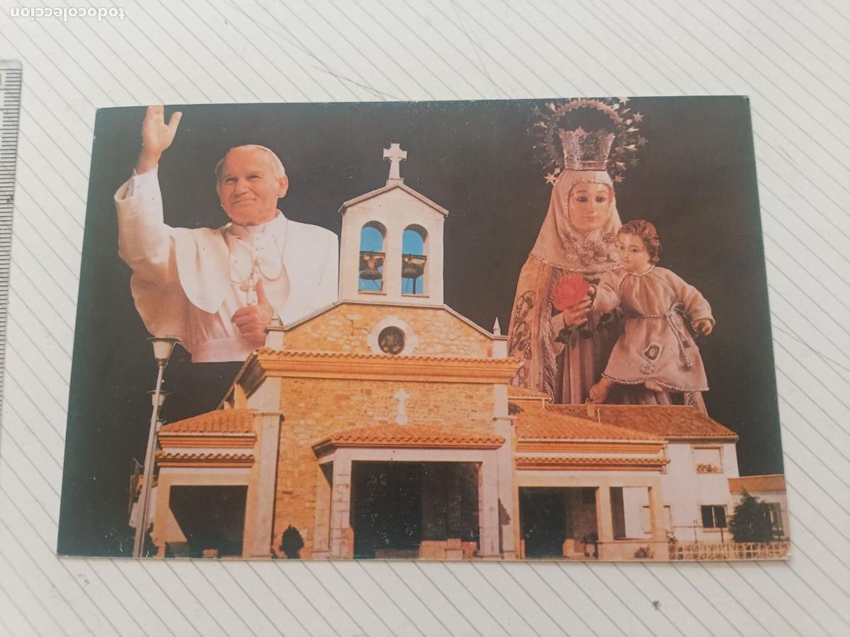 Postales: Postal de la Virgen de Lugo y el Papa Juan Pablo II