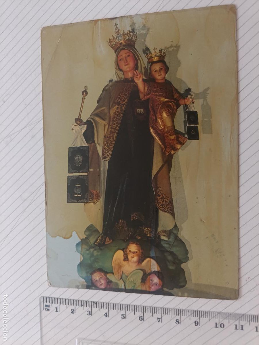 Postales: Postal de la virgen de los carmelitas de Oviedo