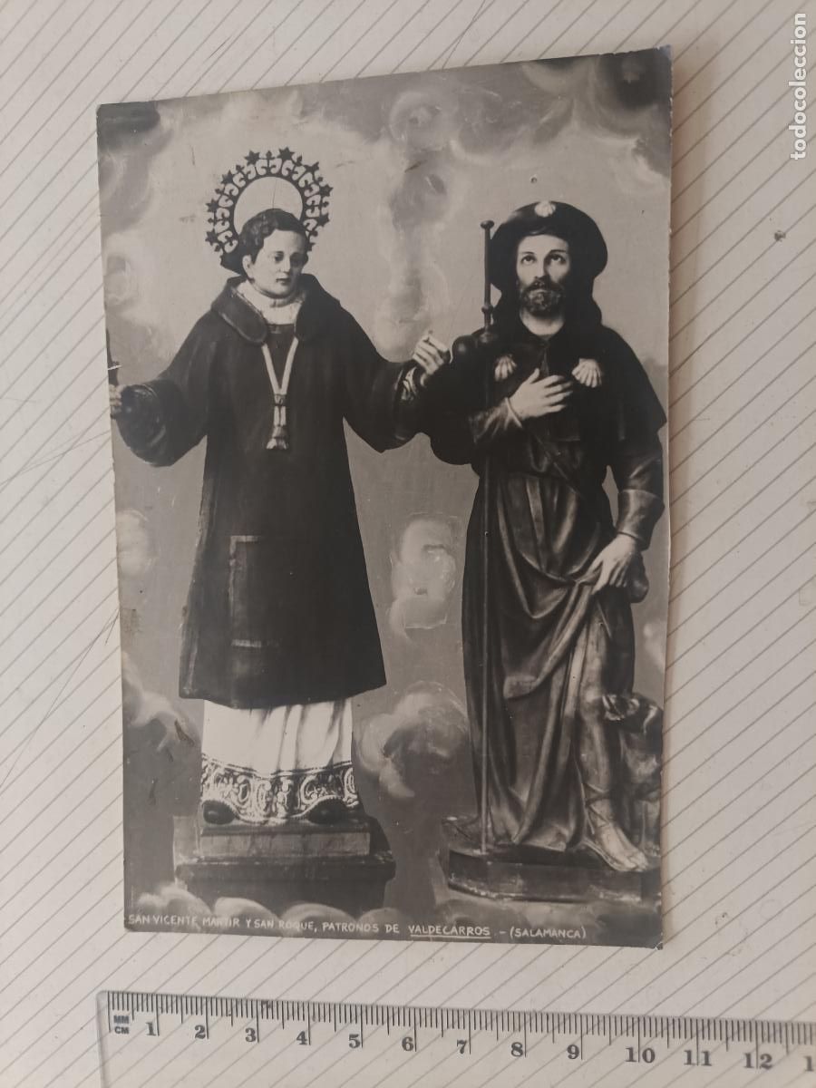 Postales: Tarjeta de los santos patronos de Valdecarros, Salamanca