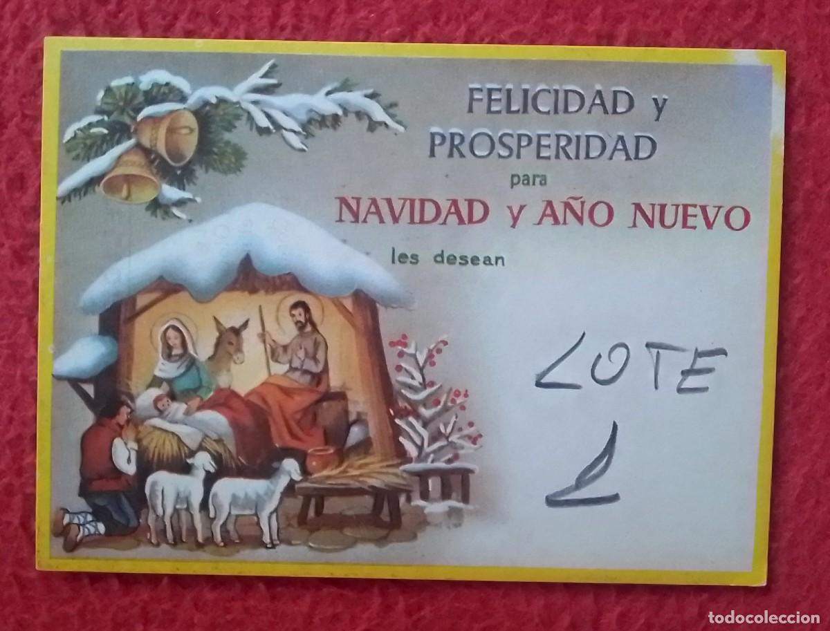 Postales: ANTIGUA PEQUE&Ntilde;A TARJETA ESTAMPA DE FELICITACI&Oacute;N FELICIDAD Y PROSPERIDAD PARA NAVIDAD A&Ntilde;O NUEVO BEL&Eacute;N