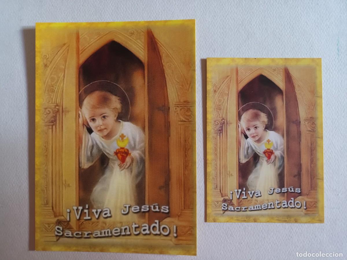 Postales: 2 ESTAMPAS &iexcl;VIVA JES&Uacute;S SACRAMENTADO! - ORACION (REVERSO)