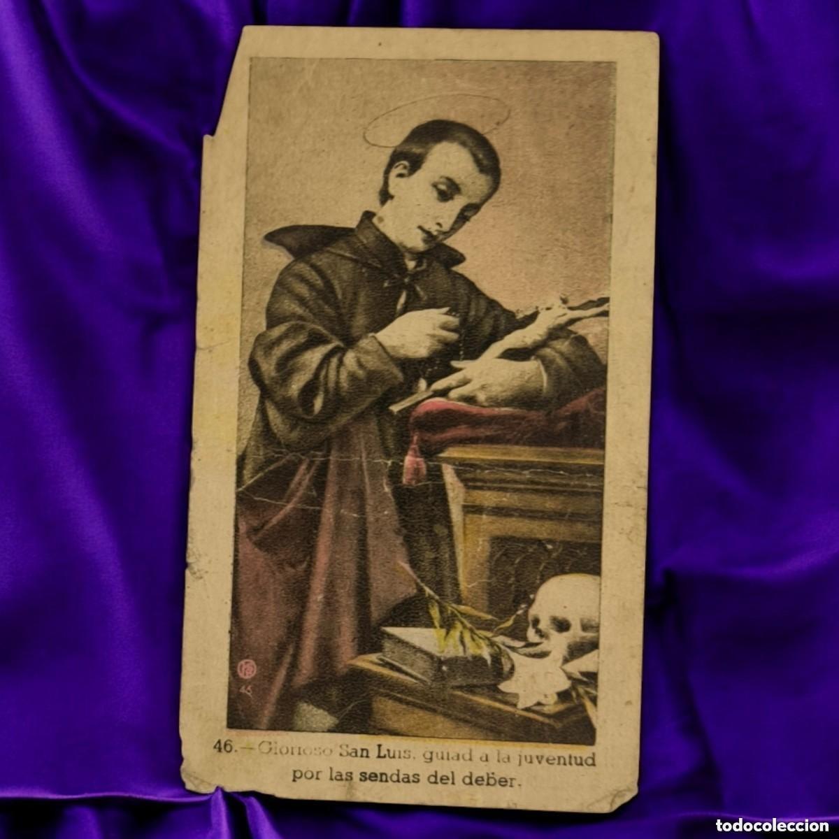 Postkarten: Estampa Religiosa Antigua &ndash; San Luis Gonzaga &ndash; Protector De La Juventud Cristiana