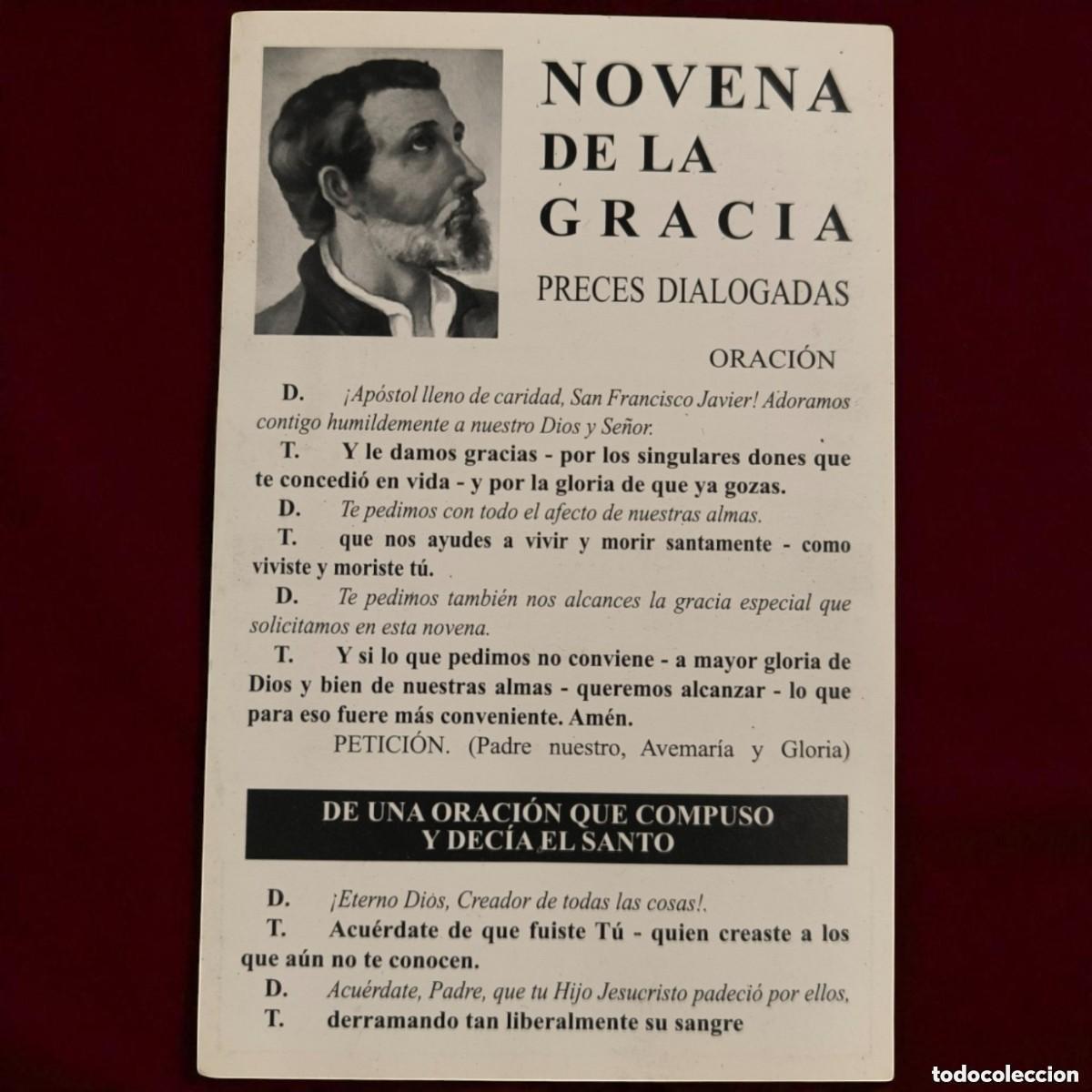 Cartoline: ESTAMPA RELIGIOSA &middot; NOVENA DE LA GRACIA &middot; SAN FRANCISCO JAVIER &middot; A CORU&Ntilde;A