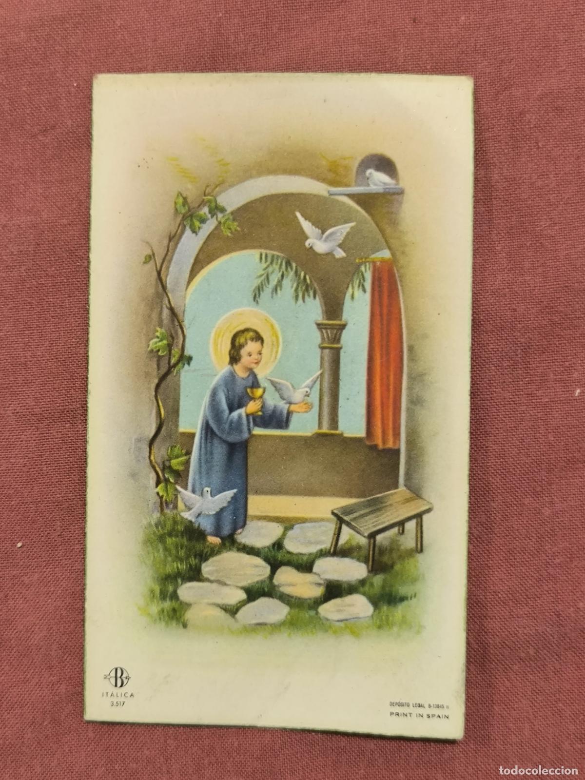 Postkarten: Estampa Recordatorio Primera Comuni&oacute;n 1960 &ndash; Santa Eulalia de Limodre Ferrol