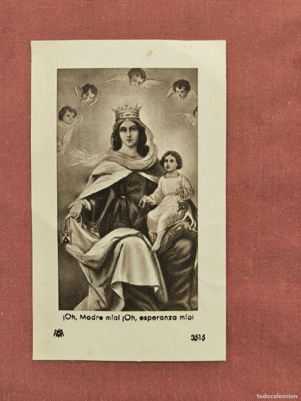 Cartes Postales: Estampa Recuerdo Pastoral Manuel Garc&iacute;a Su&aacute;rez &ndash; Virgen del Carmen Devocional