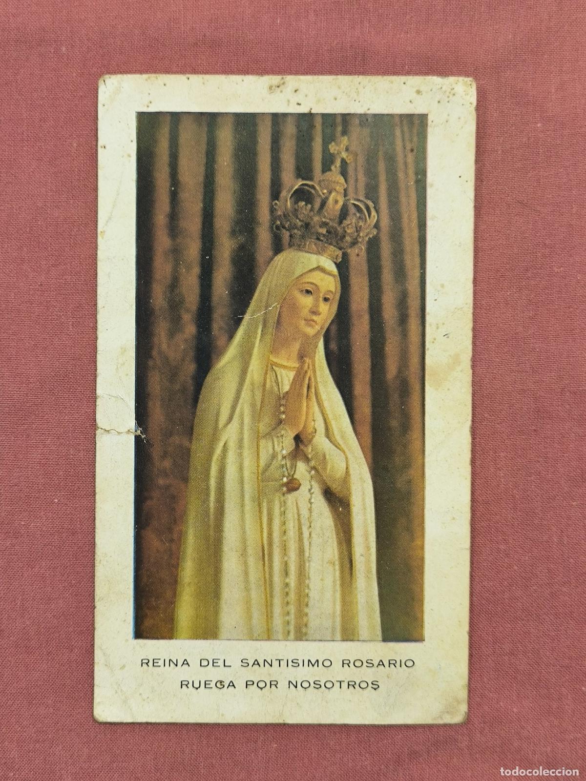 Cartes Postales: Estampa Reina del Sant&iacute;simo Rosario &ndash; Virgen de F&aacute;tima Invocaci&oacute;n Devocional