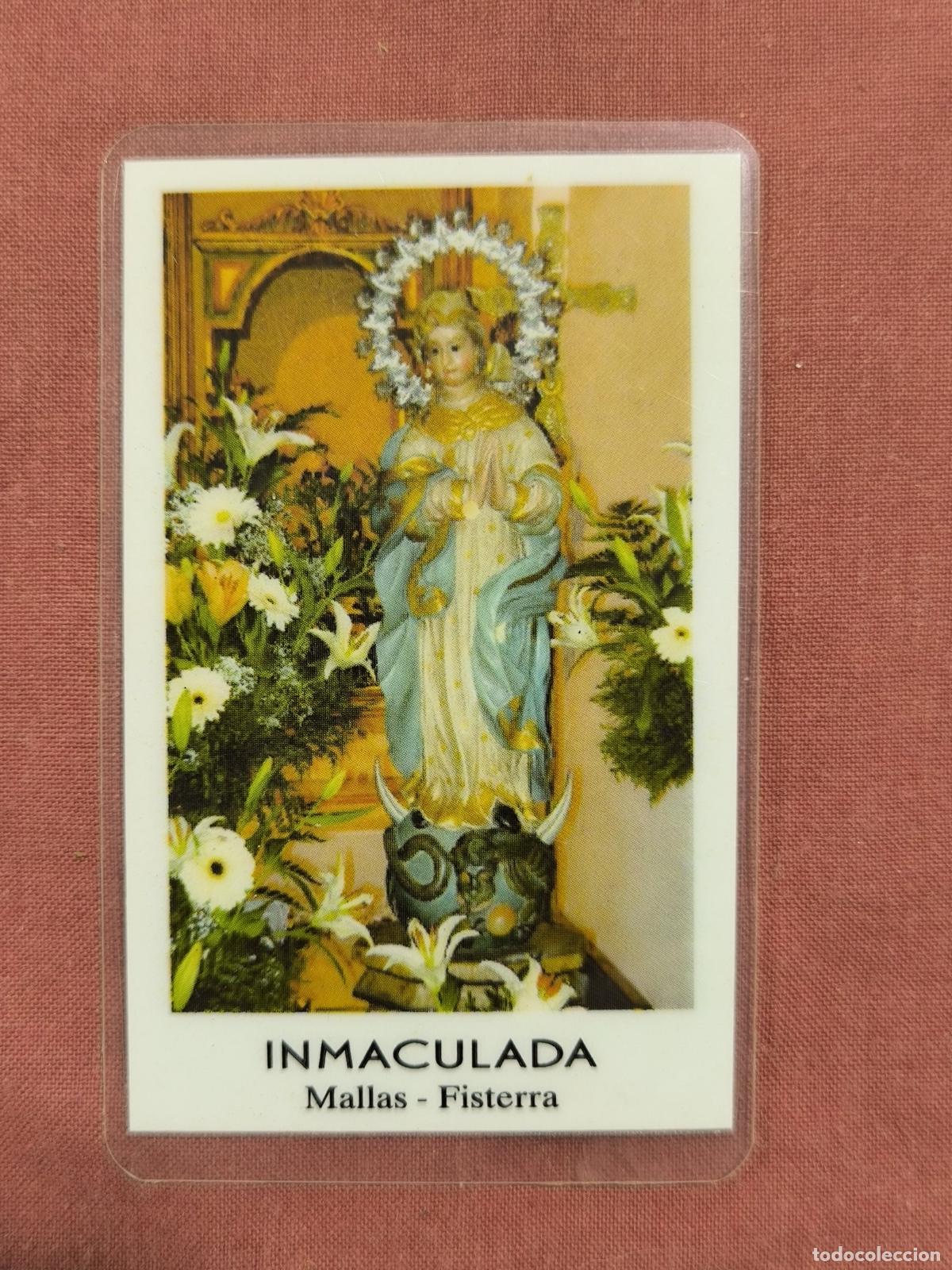 Cartes Postales: Estampa Inmaculada Mallas Fisterra Plastificada &ndash; Oraci&oacute;n Devocional Coleccionismo