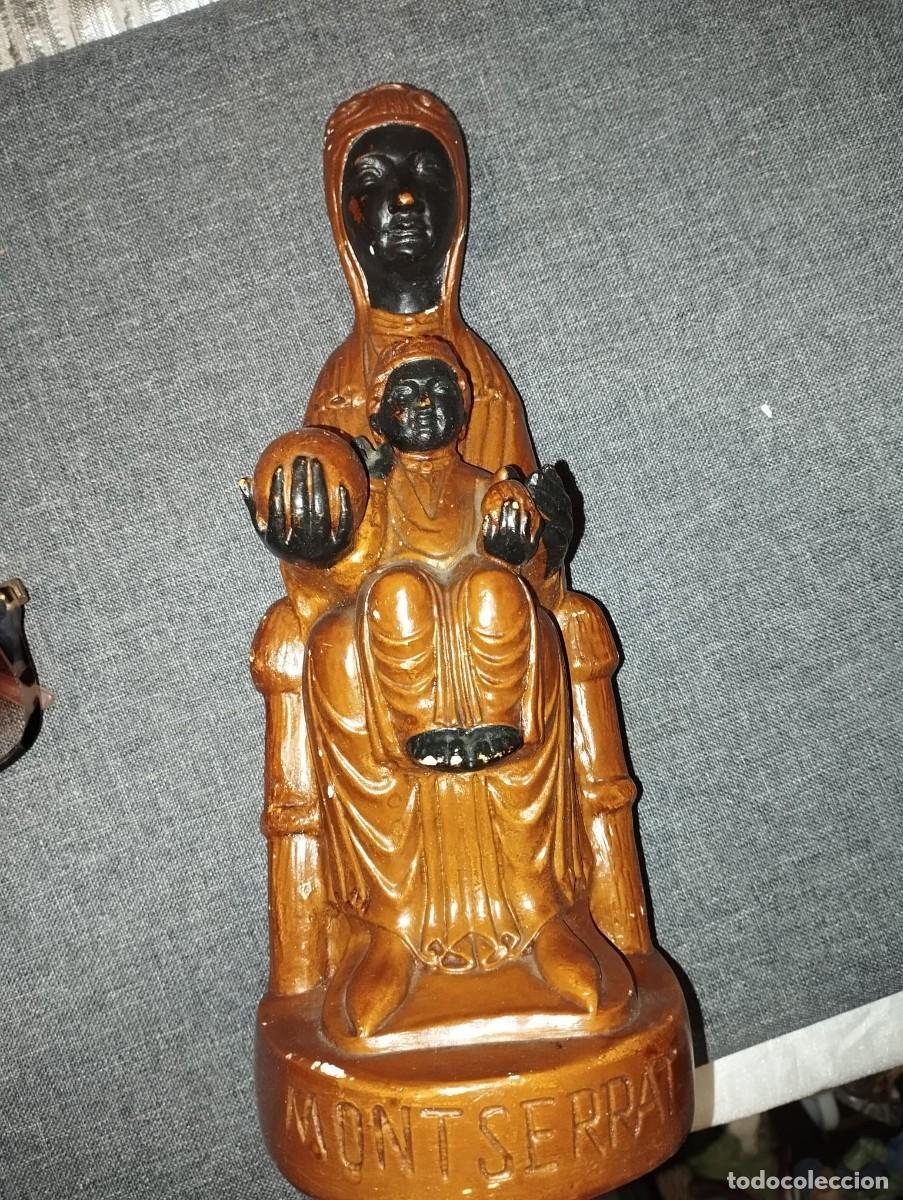 Postales: figurita marron de la virgen de montserrat